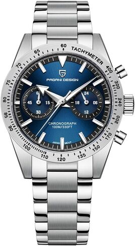 ساعة رولستيمي باجاني ديزاين 1766 هوماج للرجال كرونوغراف من الفولاذ المقاوم للصدأ 40 ملم هيكل VK64 حركة كوارتز 100 متر مقاومة للماء كاجوال رياضية ريترو in Kuwait