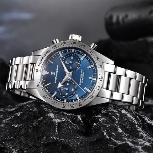 ساعة رولستيمي باجاني ديزاين 1766 هوماج للرجال كرونوغراف من الفولاذ المقاوم للصدأ 40 ملم هيكل VK64 حركة كوارتز 100 متر مقاومة للماء كاجوال رياضية ريترو in Kuwait
