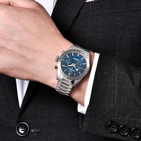 ساعة رولستيمي باجاني ديزاين 1766 هوماج للرجال كرونوغراف من الفولاذ المقاوم للصدأ 40 ملم هيكل VK64 حركة كوارتز 100 متر مقاومة للماء كاجوال رياضية ريترو in Kuwait