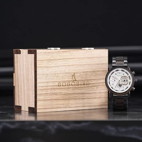 2win ساعة منقوشة للرجال ساعة خشبية مخصصة متعددة الوظائف ساعات مخصصة لعيد الميلاد والذكرى السنوية للزوج وصديقها وخطيبها ورجل العريس in Kuwait