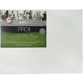 Fredrix PRO Series Archival Linen Canvas Board, 16" x 20", White