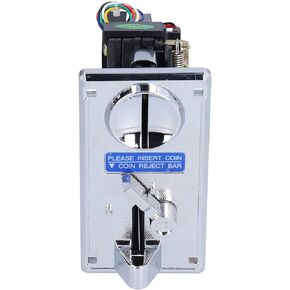 for Vending Hine,Coin Acceptor,Arcade Coin Door,Coin Mechcoin Acceptor CPU Comparison Electronic Coin Selector for Arcade Game Vending Hinesilver Gray
