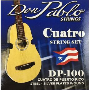 مجموعة أوتار DP Music Don Pablo Cuatro - فولاذ - أوتار جروح مطلية بالفضة - Set de Cuerdas Cuatro Puerto Rico in Kuwait