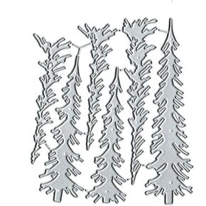 Silver Christmas Tree Metal Die Cuts Narrow Pine Trees Cutting Dies Xmas Tree Embossing Stencil Template for Card Making DIY Scrapbooking Paper Craft,Die-Cutting and Embossing,Scrapbooking Die-Cuts