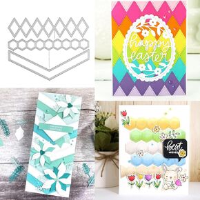 Scrapbooking Die-Cuts, Strips Frame Metal Cutting Dies for Card Making, Paper Craft Punch Template, Background Embossing Stencils, DIY Album Décor/Strip Set-21.3x8.9cm