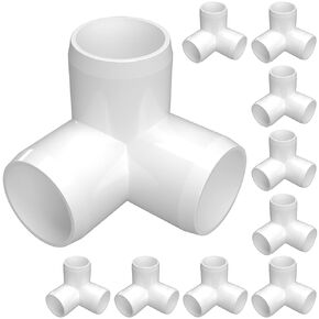 FORMUFIT 1/2" 3-Way Elbow Furniture Grade PVC Fitting in White, Made In USA, UV-Resistant, Impact-Proof, 0.840" Actual Socket Diameter (10-Pack) - F0123WE-WH-10