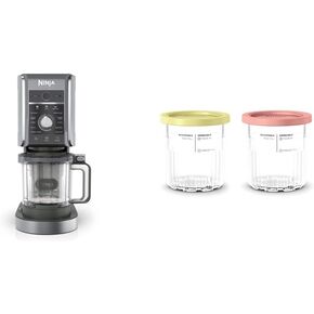 Ninja NC501 CREAMi Deluxe 11-in-1 Ice Cream & Frozen Treat Maker for Ice Cream, Sorbet & Ninja XSKPNTLD2 Pints 2 Pack, Compatible with NC500 Series Creami