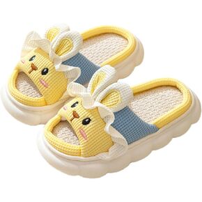 Cute Rabbit Lace Slippers, Bear Linen Slippers, Animal Slippers, Summer Cotton Linen Couple's Home Shoes, Indoor And Outdoor