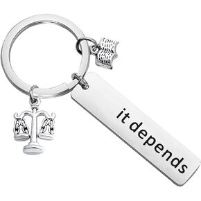 CENWA Lawyer Gift Attorney Gift Scales Of Justice Lawyer Keychain Law Graduation Gift It Depends Keychain