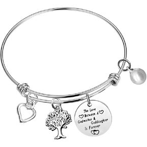 هدية عيد الأم للعرابة سوار العرابة الإسورة هدية للأم/الابنة هدية عيد ميلاد عيد الميلاد مجوهرات العرابة من مجوهرات Godchild Goddaughter للنساء والبنات هدية المناولة الأولى in Kuwait