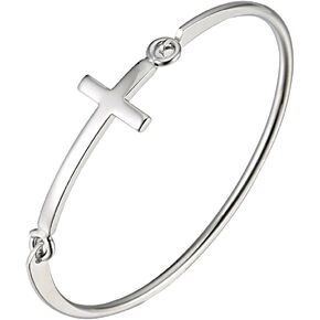 Cross Bracelet Sideways Cross Bracelet Open Hook Bracelet,Religious Gift, Religious Jewelry