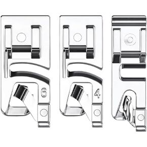 3 قطع من قدم الحاشية الملفوفة، قدم ماكينة الخياطة للمغني، ماكينة الخياطة الأخ، قدم ضاغطة ذات الحاشية الملفوفة مع 3 مقاسات (3 مم/4 مم/6 مم) in Kuwait