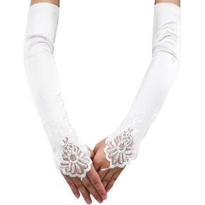 Women's Tulle Super Long Gloves Black Mesh Gloves Women's Sexy Sheer Elbow Length Gloves Opera Costume Gloves