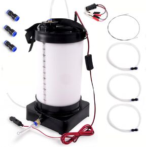 Electric Fluid Evacuator Pump, Oil Extractor Pump with Cigarette Lighter and Crocodile Clip, 3 Kinds of Oil Extraction Hose + 6 Liter Oil Barrel