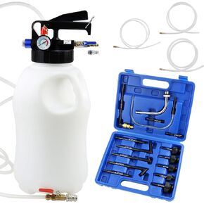 Transmission Fluid Transfer Pump Kit, 10L Pneumatic Fluid Extractor and Dispenser Tool with Adapter for ATF Fill, Gear Oil Refill, Differential Oil, Garage and Shop Fluid Evacuator and Filler