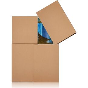 Ireer 2 Sets Picture Mirror Moving Boxes Large 40" x 60" x 3 1/2" Mirror Box Adjustable Flat Screen TV Container for Moving Framed Art Shipping Tool Kraft Cardboard Corrugated Packaging Container