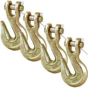 Clevis Grab Hook 3/8 inch Grade 70 Clevis Hooks Forged Steel Heavy Duty 3/8 "Grab Chain Hook 6,600lbs Capacity for Trailer Truck Transport