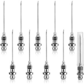 SAVITA 10pcs Grease Injector Needle, Mini Bearing Grease Needle Nozzle Portable and Detachable Grease Needle for Ball Joints Needle Air Nozzle Injecting Grease Tool