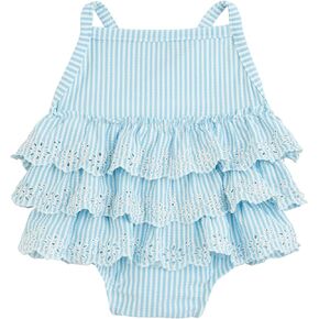 Mud Pie Girls' Standard Baby Eyelet Ruffle One-Piece