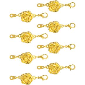 uxcell 8Pcs Jewelry Clasps, Rose Clasps Locking Closures with Lobster Clasps for Bracelet Necklace DIY Making Wedding Jewelry Accessories (Gold)