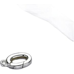 Oval Enhancer Spring Clasp Connector| Hinged Hook Clasp | 18 K Gold Plated Sterling Silver .925 (Clasp with Loop)
