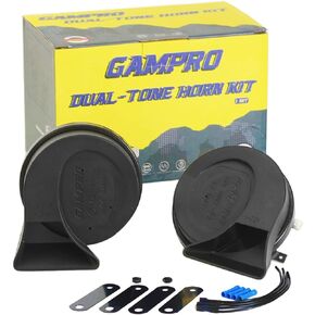 G160175 130DB 12V Dual-Tone Electric Horn Replacement for Any Vehicles - Black