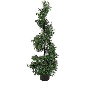 National Tree Company Artificial Potted Shrub, Green, Boxwood Spiral Topiary, Includes Black Pot Base, Spring Collection, 4 Feet in Kuwait