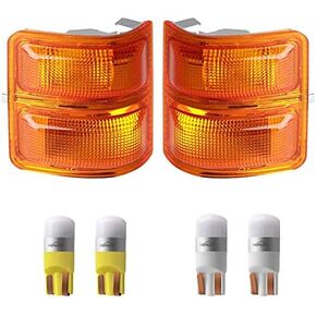 HERCOO Amber Side Mirror Marker Lights Lens w/LED Compatible with 2008-2016 F250 F350 F450 Super Duty Turn Signal Aftermarket Replacement, Qty: 2, Amber & White in Saudi Arabia