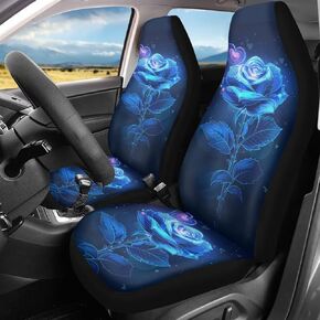 Auto Seat Covers Tropical Hibiscus Flower Printed Flexible Elastic 2 Piece Car Interior Protector Protect Leather & Fabric Upholstery for Car SUV Truck