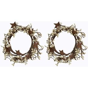 CWI Gifts Pip Ring with Rusty Stars, 4 by 8-Inch, Ivory (2)