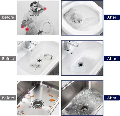 Toilet Plunger, Drain Clog Remover Tool with 4 Sized Suckers, High Pressure Air Drain Blaster Gun, Tub Drain Cleaner Opener, Sink Plunger for Bathroom Kitchen Bathtub Toilet Floor Drain Clogged Pipe in Saudi Arabia