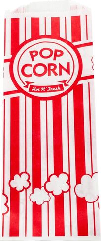 أكياس الفشار - أكياس الفشار 1 أوقية (100) - أكياس الفشار 2 أوقية (50) - أكياس الفشار الورقية، أكياس الفشار للأفلام والحفلات - Bolsas de Palomitas - حزمة من 150 in Kuwait