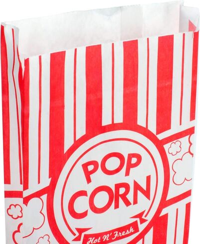 أكياس الفشار - أكياس الفشار 1 أوقية (100) - أكياس الفشار 2 أوقية (50) - أكياس الفشار الورقية، أكياس الفشار للأفلام والحفلات - Bolsas de Palomitas - حزمة من 150 in Kuwait