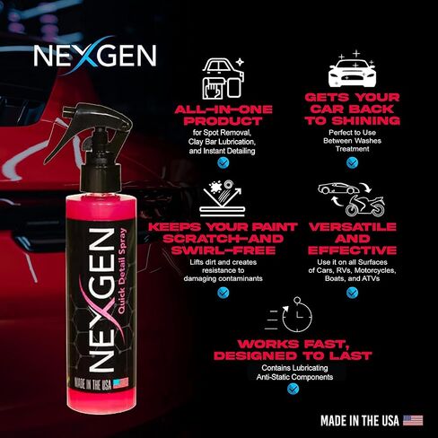 Nexgen Quick Detail Spray — All-in-One Spot Removal, Clay Bar Lubrication, Instant Detailing — Professional-Grade Cleaner for Cars, RVs, Motorcycles, Boats, and ATV’s — 1 Gallon Jug in Saudi Arabia