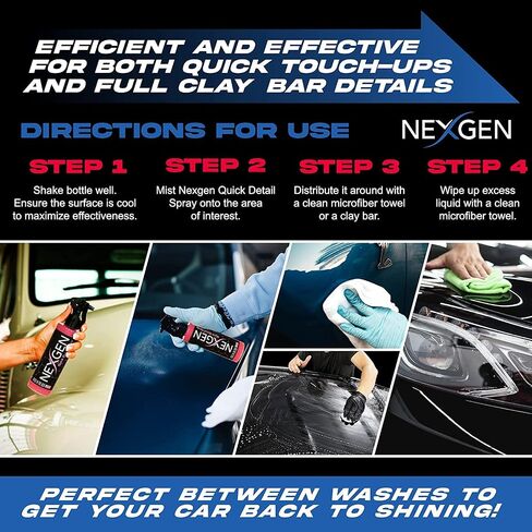 Nexgen Quick Detail Spray — All-in-One Spot Removal, Clay Bar Lubrication, Instant Detailing — Professional-Grade Cleaner for Cars, RVs, Motorcycles, Boats, and ATV’s — 1 Gallon Jug in Saudi Arabia