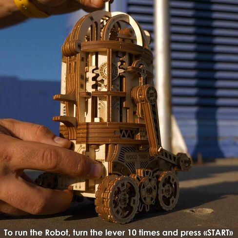 Wood Trick Space Junk Robot 3D Wooden Puzzles for Adults and Kids to Build - Rides up to 13 ft - 9.5x6.7 in - Model Kits for Adults - Engineering DIY Wooden Models for Adults to Build in Kuwait