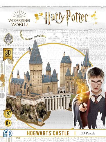 Puzzle - 3D Puzzle: Harry Potter: Hogwarts Castle (Medium) - 197 Piece Puzzles for Kids and Adults – Ages 14+ in Saudi Arabia
