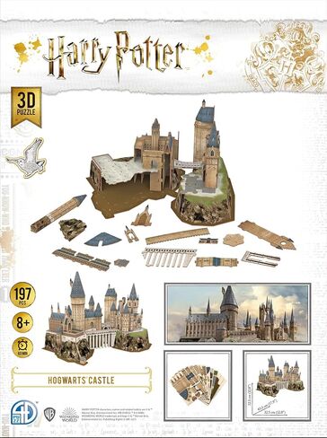 Puzzle - 3D Puzzle: Harry Potter: Hogwarts Castle (Medium) - 197 Piece Puzzles for Kids and Adults – Ages 14+ in Saudi Arabia