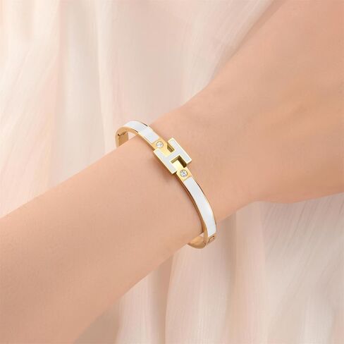 Gold Bracelets for Women,H Bracelet,Bangle Bracelets for Women,Dainty Bracelet Jewelry Easter Christmas Mothers Day Gifts for Women Girls in Saudi Arabia
