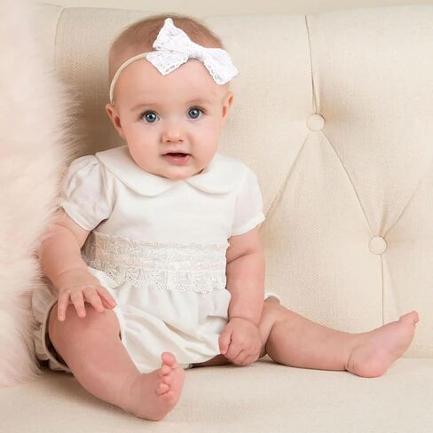 Baby Girl Headbands and Bows, 3 Pcs Soft Flower Nylon Elastic Hair Bands Headband Bow Cute Hair Accessories for Infant Toddler in Saudi Arabia