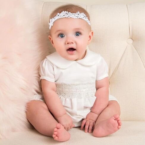 Baby Girl Headbands and Bows, 3 Pcs Soft Flower Nylon Elastic Hair Bands Headband Bow Cute Hair Accessories for Infant Toddler in Saudi Arabia
