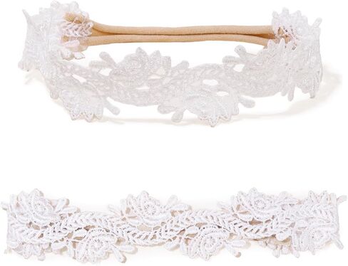 Baby Girl Headbands and Bows, 3 Pcs Soft Flower Nylon Elastic Hair Bands Headband Bow Cute Hair Accessories for Infant Toddler in Saudi Arabia