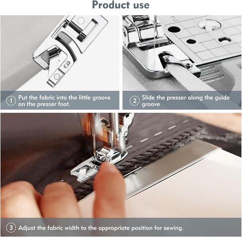 3 قطع من قدم الحاشية الملفوفة، قدم ماكينة الخياطة للمغني، ماكينة الخياطة الأخ، قدم ضاغطة ذات الحاشية الملفوفة مع 3 مقاسات (3 مم/4 مم/6 مم) in Kuwait