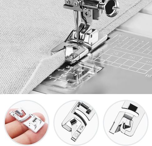 3 قطع من قدم الحاشية الملفوفة، قدم ماكينة الخياطة للمغني، ماكينة الخياطة الأخ، قدم ضاغطة ذات الحاشية الملفوفة مع 3 مقاسات (3 مم/4 مم/6 مم) in Kuwait