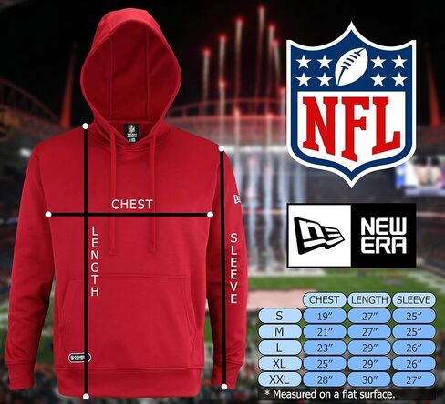 New Era NFL Men's Safety Performance Pullover Hooded Sweatshirt, Pro Football Fleece Hoodie in Saudi Arabia