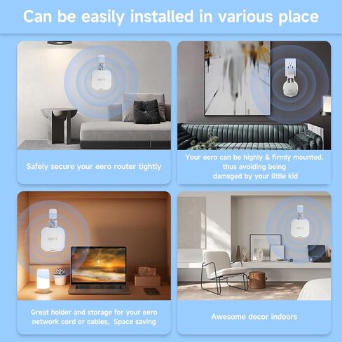 Wall Mount Holder for eero Pro 6e/Pro 6 Mesh Wi-Fi System, [Upgraded] Outlet Wall Mount Stand Bracket for eero Pro 6 tri-Band Mesh, Wall Mount Bracket for eero Pro 6e Extender Router Wire Organizer in Saudi Arabia