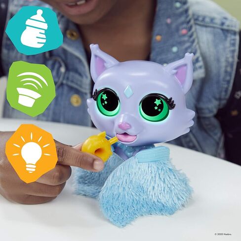 FurReal Flitter The Kitten Color-Change Interactive Feeding Toy, Lights and Sounds, Ages 4 and up in Kuwait