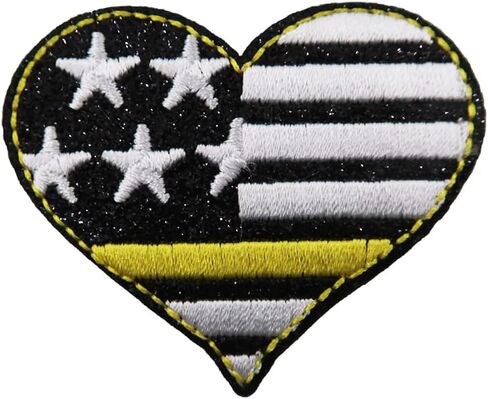 Dispatcher Thin Gold Line Sparkle Glitter Embroidered Iron On Patch in Saudi Arabia