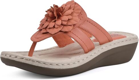 صندل CLIFFS BY WHITE MOUNTAIN للسيدات من Cassia Mini Wedge Flower Flip Flop in Kuwait