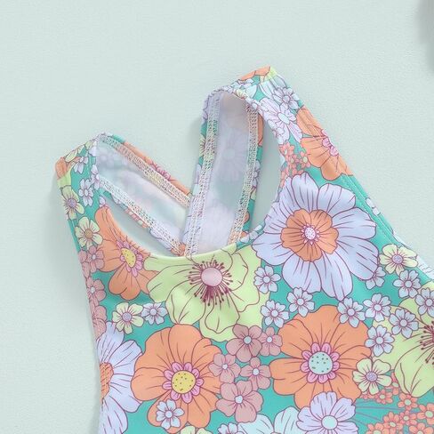 Toddler Kids Girl Swimsuit Floral Print Bowknot Sleeveless Bathing Suit Ruffles Summer Beachwear One Piece Swimwear in Saudi Arabia